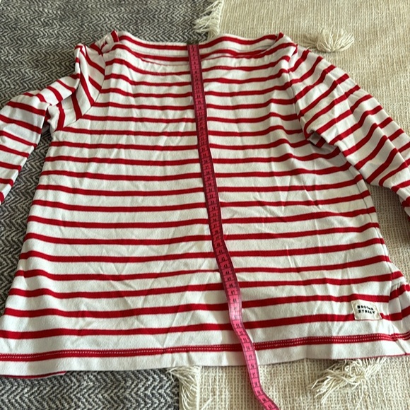 Kate Spade Broome Street Striped Boatneck Back Peplum Top - Picture 6 of 7
